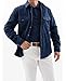 ThCreasa Button Down Flannel Shirt Jacket for Men Sherpa Lined Long Sleeve Winter Warm Jackets Outwear Navy S
