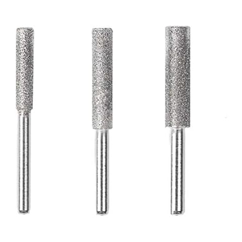 Hartmetall-Frässtift-Set, 3-teilig Diamant-Kettensägenschleifer, Schleifkopf Schleifstift Polierstein Handgerät Diamant-Stein Dresser Werkzeug Abziehbank Drehbank Reinigungsscheibe Cover