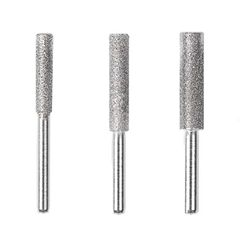 Hartmetall-Frässtift-Set, 3-teilig Diamant-Kettensägenschleifer, Schleifkopf Schleifstift Polierstein Handgerät Diamant-Stein Dresser Werkzeug Abziehbank Drehbank Reinigungsscheibe Cover