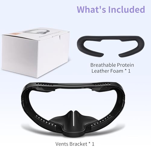 Image of Hanpusen VR Face Pad for PS VR2, Breathable Holes, Black, Compatible with PS5 Game Console