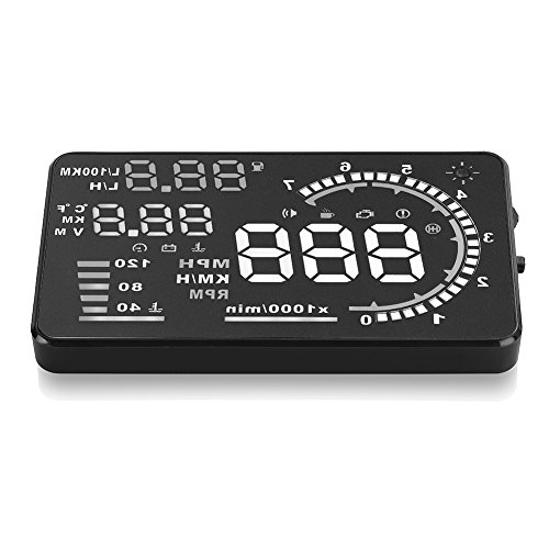 Samochodowy uniwersalny wyświetlacz Head Up HUD, A8 5.5 ''OBD II wyświetlacz samochodowy HUD Head Up Auto Windshied ekran odblaskowy wyświetlacz prędkości samochodu System ostrzegawczy