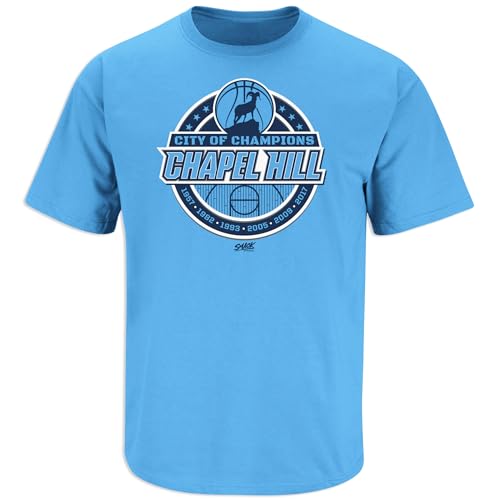 City of Champions T-Shirt for North Carolina College Fans (SM-5XL) (Carolina Blue Short Sleeve XX-Large)