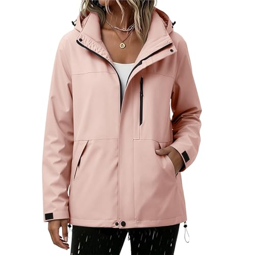 Chaquetas impermeables de mujer para correr y senderismo chubasqueros con capucha