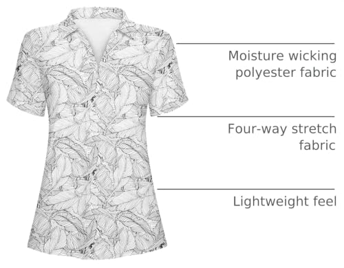 Image of Cucuchy Womens V Neck Golf Polo Shirts Moisture Wicking Sports Workout Tops