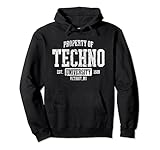 Techno University - Detroit Techno Rave DJ Retro Grunge Pullover Hoodie