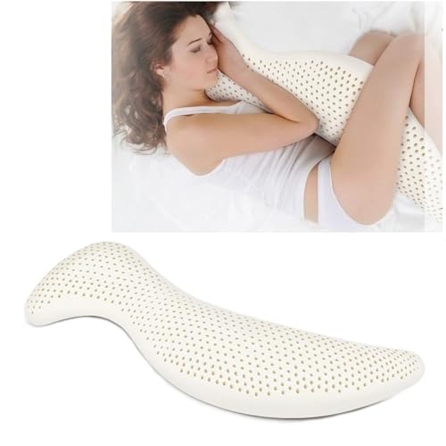 Travesseiro de Corpo Minhocão para Gestante - 35x138 cm,látex,Tra...