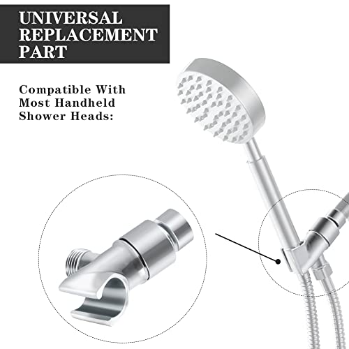 Enoch's Land All Metal Shower Head Holder,Shower Arm Holder For Handheld Shower Head,Adjustable Mount Bracket And Brass Pivot Ball For Connecting Shower Arm And Shower Hose Chrome #TOP3