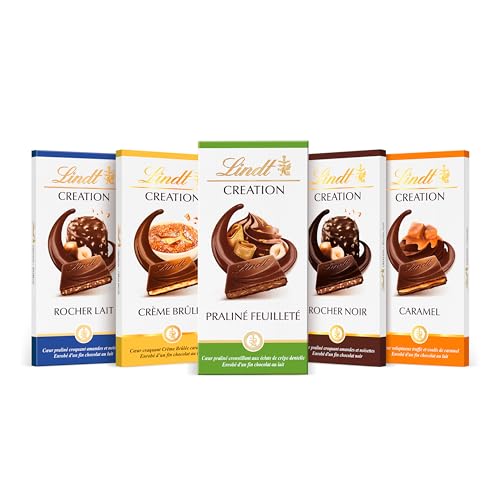 Lindt - Tablette CRÉATION Praliné Feuilleté - Chocolat au Lait, 150g