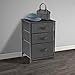 Sorbus Nightstand with 3 Drawers - Bedside Furniture End Table Night Stand with Steel Frame, Wood Top & Easy Pull Fabric Bins - Small Dresser & Chest for Home, Bedroom Accessories & Office