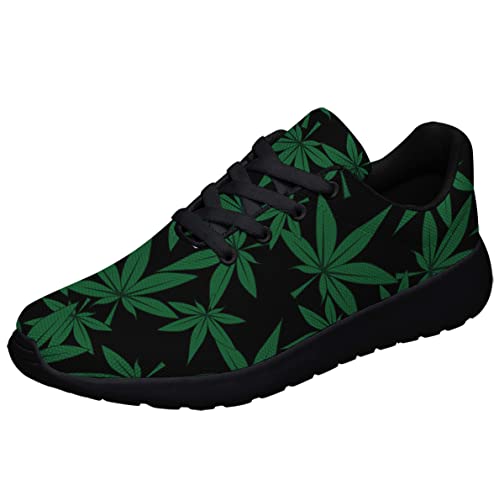 Sonzj-II Men Women Marijuana Shoes Fashion Pot Leaf 420 Weed Running Sneakers Cannabis Leaf Walking Tennis Shoes