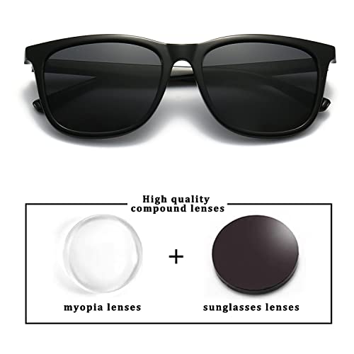 ALWAYSUV Distance Sunglasses Tinted Black Men Women Nearsighted Shortsighted Myopia Glasses These Are Not Reading Glasses -3.02