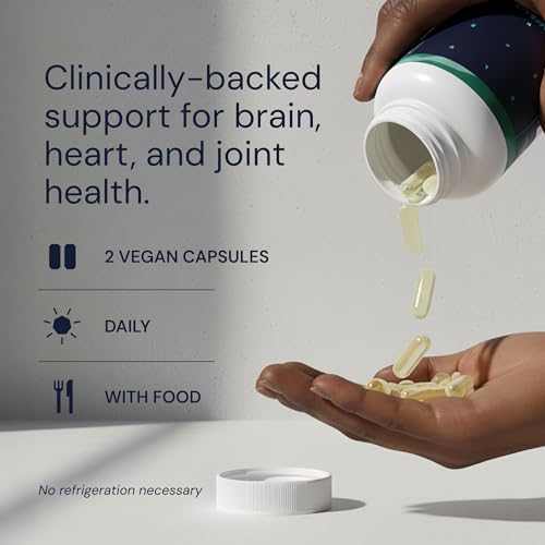 Image of Blueprint Bryan Johnson Omega-3 - Vegan Algae Omega 3 Supplement with EPA /DHA - 800mg Plant-Based for Brain, Heart & Joint Support - High Absorption Triglyceride Form - 1:1 EPA /DHA