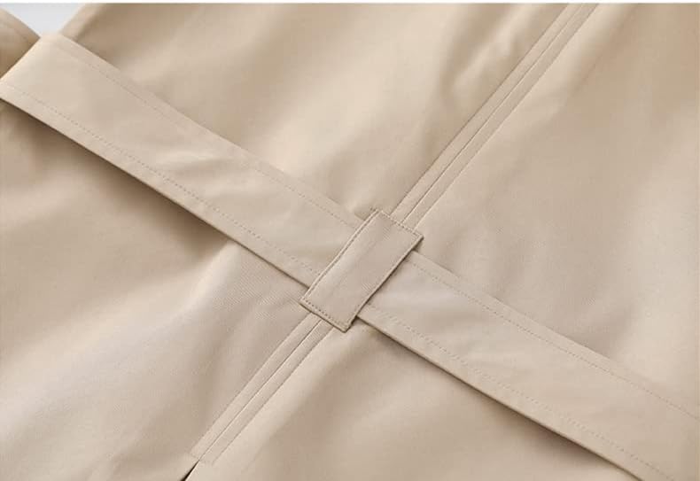 Chrisuno Women's Double Breasted Trench Coats Mid-Length Belted Overcoat Long Dress Jacket with Detachable Hood - Image 7