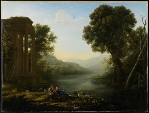 Lienzo de Claude Lorrain paisaje pastoril de alta fidelidad cromática para pared de oficina 60x90