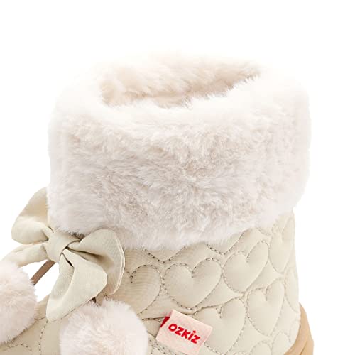 Ozkiz Toddler Girls Winter Fur Lined Snow Waterproof Ankle Boots4