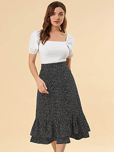 Image of Allegra K Women's Printed Skirt 2025 Weekend Trendy Summer Chiffon Ruffle Tiered Flowy Midi Skirts