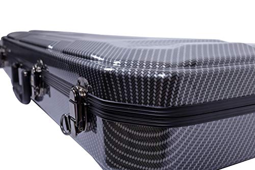 image for Crossrock Carbon Fiber Pattern PC Hard Shell Violin Case fits 4/4 Full