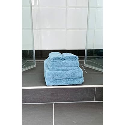 Glart 49M4B saugfähige Mikrofaser Handtücher in Premium Qualität. Trocknen Haut & Haare einfach nur durch Abtupfen. 6er Set, Farbe blau – Bild 3