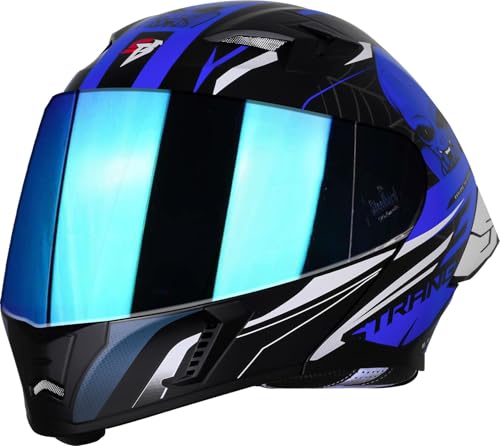 Image of Steelbird SBA-20 Strange ISI Certified Flip-Up Graphic Helmet for Men with Inner Silver Sunshield