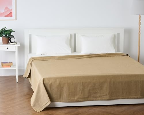 Image of 100% Pure Cotton 3 Layer Dohar, Double Bed Blanket Comforter, (90''X100'' / 230X254 CM), Uni Chambray, Skin Friendly Dohar, Color - Bronze
