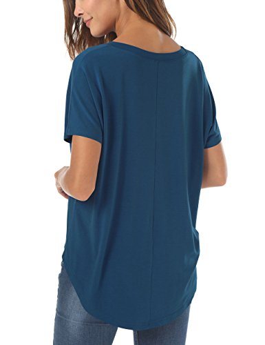 Image of Herou Women Loose Fit T-Shirts Soft Short Sleeve Crew Neck Casual Tee Tops | Lightweight,Basic,Workout,Comfortable,High Low Hem,Oversized