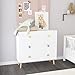 MATONELL Kids 3 Drawer Dresser White Solid Wood & MDF Baby Nightstand for Bedroom Storage Cabinet for Toddler Child in Living Room Toddler Room Nursery Closet Apartment with Anti-Tip Safety Design