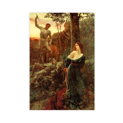 Poster Chivalry 1885 par Frank Dicksee toile sans cadre 30x45 cm