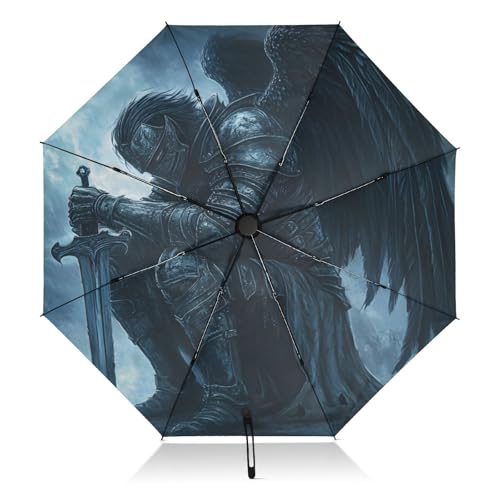 Parapluie coupe-vent automatique à ailes d'archange avec protection UV UPF 50+ pliable