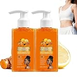 Gel doccia esfoliante per il corpo alla curcuma e vitamina C, detergente esfoliante per il corpo contro l'acne, scrub corpo alla curcuma, detergente corpo alla curcuma (2pcs)