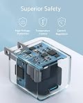 Paquet de 2 Anker USB Chargeur C avec prise pliable, 20W USB C Bloc chargeur pour iPhone 16/15 et plus Series, Galaxie, Pixel, iPad (Câble non inclus)