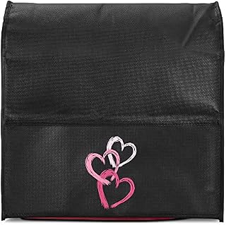 kwmobile Cover Compatible with KitchenAid 4,3-4,8 litre - Cover with Design - Brushed Heart Abstract Dusty Pink/Pink/Black