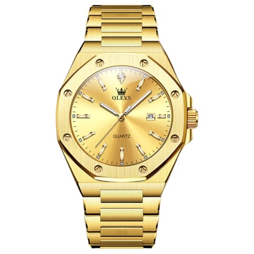 Image of OLEVS Watches for Men Luxury Fashion Large Dial Male Watches Analog Quartz Stainless Steel Waterproof Business Dress Men's Wrist Watch