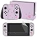 eXtremeRate Aufkleber Sticker Skin Decal Folie Abziehbild Faceplates Kleberfolie mit 2 Displayschutzfolie für Nintendo Switch/NS Konsole&Joy-Con&Dock&Griff(Sakura Flatterten)