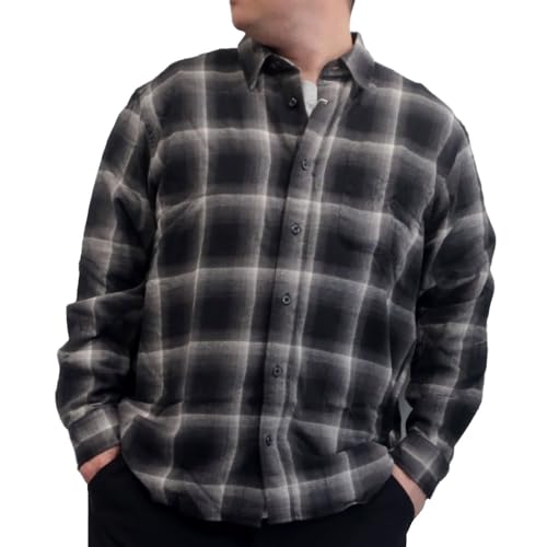 [NATURAL STORY] メンズ 大きいサイズ 起毛ネルシャツ USAコットン混 長袖 キレイめ 3L 4L 5L XXL XXXL XXXXL 無地 チェック 10001142