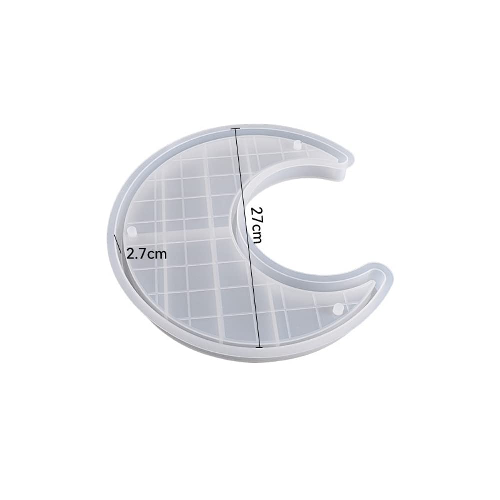 URFEDA Stampo in resina epossidica, stampo in silicone, stampo in resina a forma di luna, contenitore in silicone, stampo per colata in resina, vassoio per gioielli fai da te, organizzatore