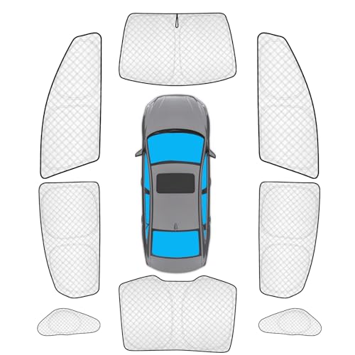 Image of KMF 8pcs Thicken Car Window Shades for Hyundai Sonata Sedan Accessories 2015-2019, Custom Windshield Sunshade Privacy Car Window Covers for Side Rear, Sun Visor UV Block and Blackout for Camping
