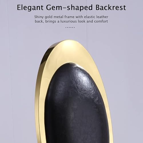Acedécor Black Leather Dining Chairs, Classic King Louis Upholstered Chairs, Luxurious Polished Gold Oval Back And Legs(Set Of 10) #TOP4