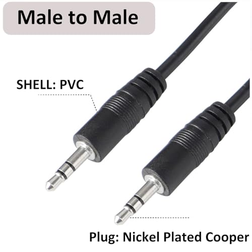 Cable estéreo auxiliar 3.5mm macho a macho 2-pack 0.97 m miniatura 2