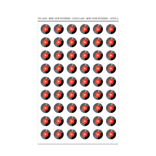 Vinyl Record Color Mini Planner Stickers (108 Stickers) (Matte White)