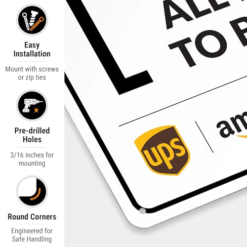 Image of Package Delivery Sign, Delivery Instructions All Package To Back Door Sign, 10x14 Inches, Rust Free .040 Aluminum, Fade Resistant, Made in USA