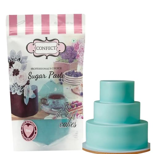 Image of Confect Teal Sugar Paste | Edible Sugar Paste | Fondant for Cake Decoration | Edible Fondant Chefs Choice for Cake Decorating | Vegan, Gluten-Free, Nut-Free, Palm Oil-Free - 1 KG