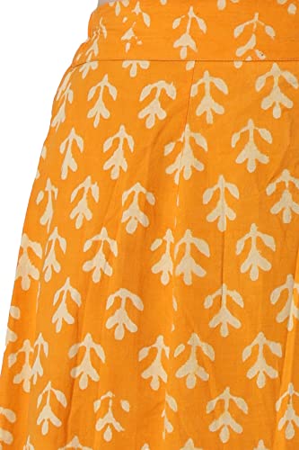 Image of POPWINGS Casual Bagru Printed A-Line Knee-Length Summer Skirt for Women | Ethnic