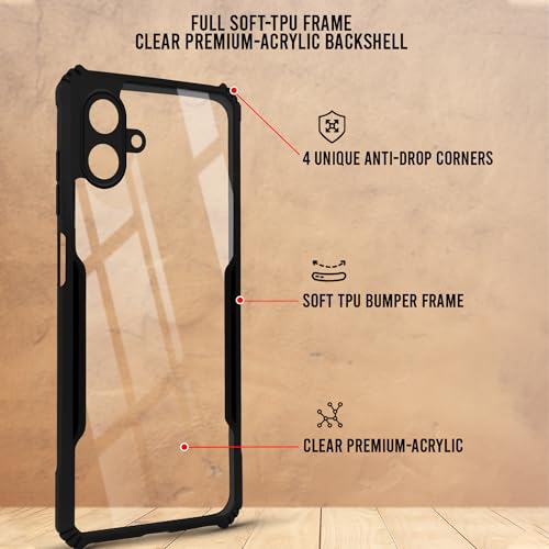 Image of Jkobi Hybrid Back Cover Case for Samsung Galaxy A07 4G (Shockproof with Polycarbonate Clear Panel | Professional Black)
