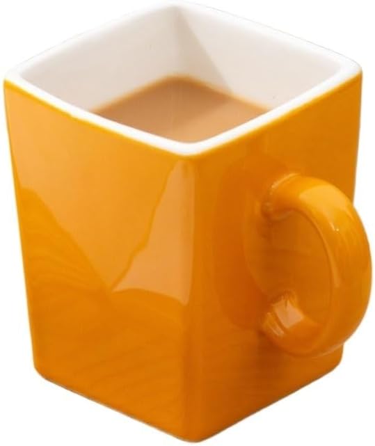 Square Multicoloured Ceramic Cup Home Dining Room Office Coffee Milk Cups