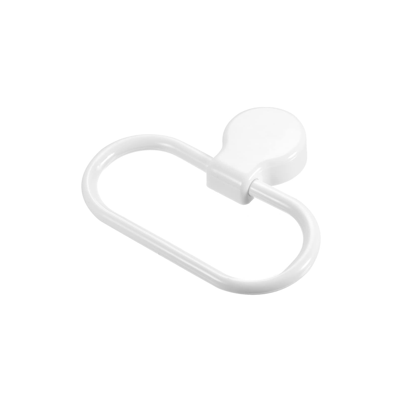 sourcing map Pared Montado Ovalado Toallero Anillo ABS Colgante Soporte Autoadhesivo para Baño Cocina Accesorios, Blanco