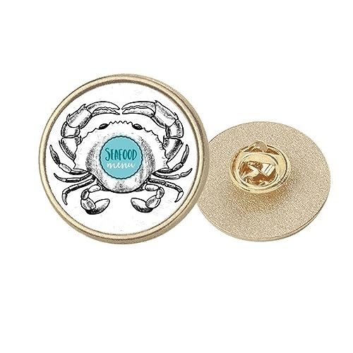 Broche crabe ronde en métal doré M pour personnaliser vos vêtements