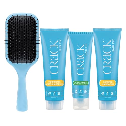 CRACK HAIR FIX: Clean & Soaper Shampoo, In-Treatment Conditioner & Styling Creme Set (10 oz, 2.5 oz)