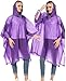 HOOMBOOM Reusable Rain Ponchos with Drawstring Hood for Adults, Waterproof Thicken Rain Coat, 2 Packs