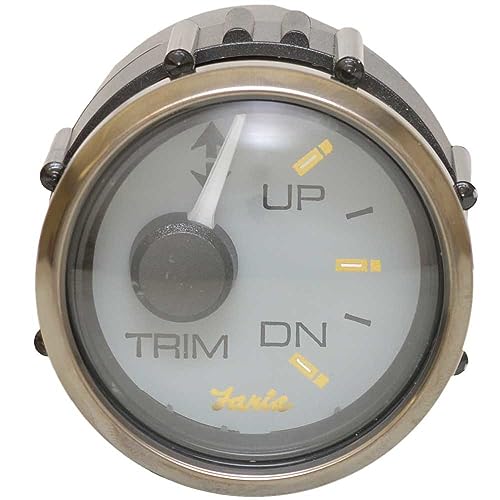 Faria Boat Trim Gauge GP7583B | Mercury Signature Gold 2 Inch Pewter