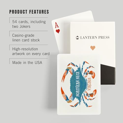 Baraja de poker Northern Neck Virginia cangrejo azul 52 cartas miniatura 3